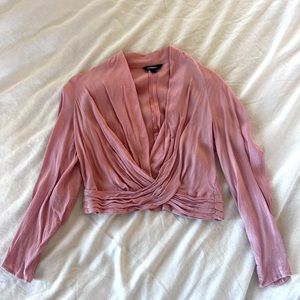 Blush crepe Express mid drift Top XS
